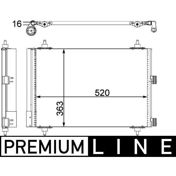 Mahle Ac 447 000P - Condensatore Aria Condizionata Oe 6455CN Con Essiccatore Per Berlingo, Xsara, Partner (5, G), Partner-image