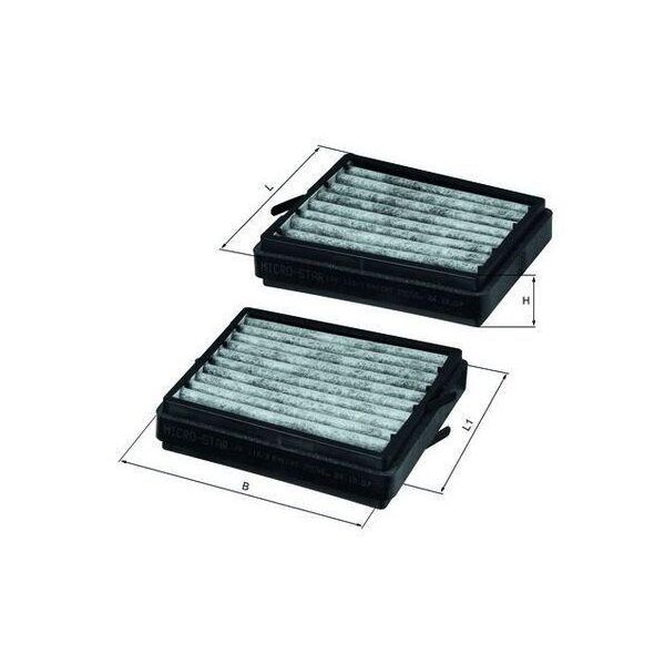 Filtro Abitacolo Mahle Lkk 116/S Filtro Antipolline Adatto Per MERCEDES-BENZ Classe C Berlina (W203) Carbone Attivo-image