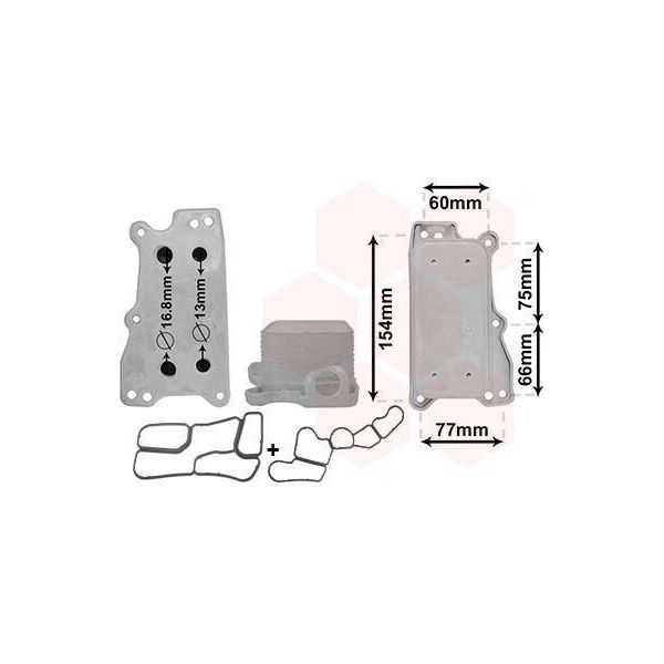 Van Wezel 30003687 Radiatore Dell'olio Motore Adatto Per MERCEDES-BENZ Classe C Berlina (W204) Classe E Berlina (W211) Classe C Station Wagon (S204)-image