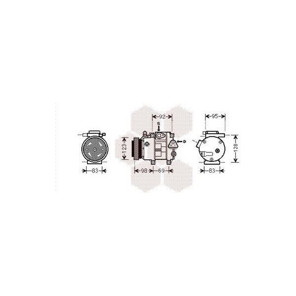 Van Wezel 8200K239 - Compressore Aria Condizionata Oe 97701 2H200 Per Accent Iii (Mc), Elantra (Hd), I30 (Fd), Ceed (Ed), Pro Ceed (Ed)-image