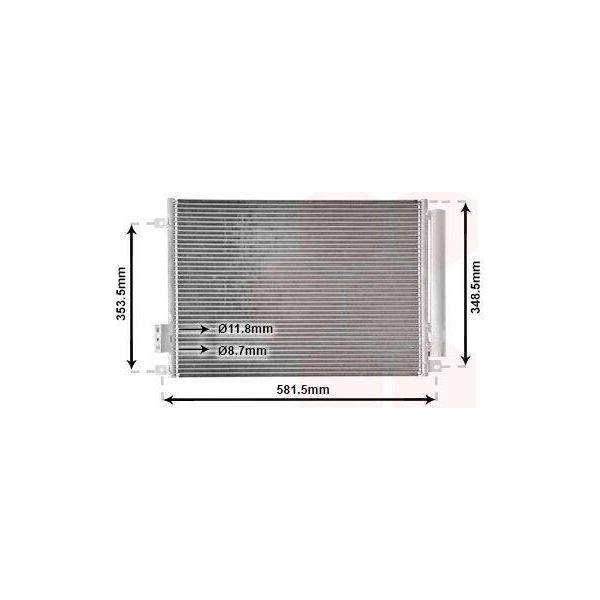 Van Wezel 17015700 Condensatore Climatizzatore Condensatore Climatizzatore Per Fiat 500 (312) +Essiccatore-image