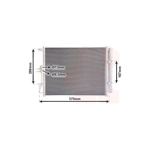 Van Wezel 82015705 - Condensatore Aria Condizionata Oe 97606B2500 Con Essiccatore Per Soul Ii (Ps), Soul Iii (SK3)-image