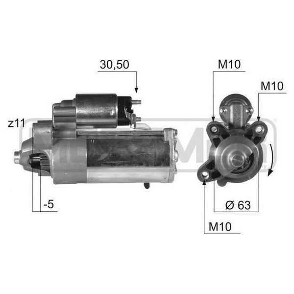 Era 220375A - Motorino Di Avviamento Oe 1231963, Motorino Di Avviamento Per Mondeo Iv, Galaxy (WA6), Grand C-Max, Kuga I, Kuga Ii, Focus Ii, Focus Iii, C-Max, Focus C-Max (DM2), S-Max (WA6), V50 (545), V70 Iii (135), C30 (533), C70 Ii Cabriolet (542), S40 Ii (544), S80 Ii (124)-image