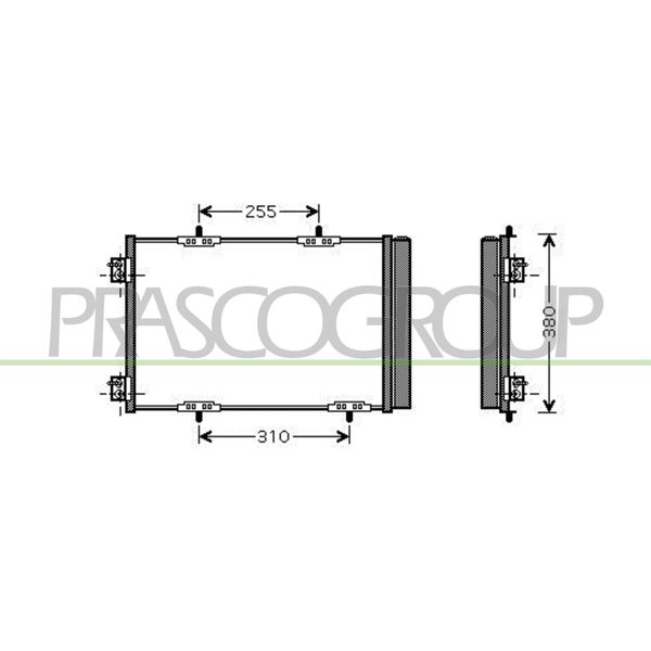 Prasco CI305C003 - Condensatore Aria Condizionata Oe 6455EK Con Essiccatore Per C2 (Jm), C3 I (Fc, Fn), DS3, C4 Cactus, C3 Picasso (Sh), C3 Ii (Sc), Crossland X, 208 I (Ca, Cc), 207 Sw (Wk), 207 Cc (Wd), 207 (Wa, Wc), 2008 I (Cu), 1007 (Km)-image