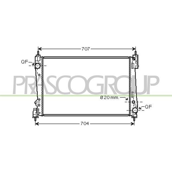 Prasco AA210R006 - Radiatore Oe 51808364, Raffreddamento Motore Per Mito (955), Punto, Bravo, Doblo, Corsa D (S07)-image