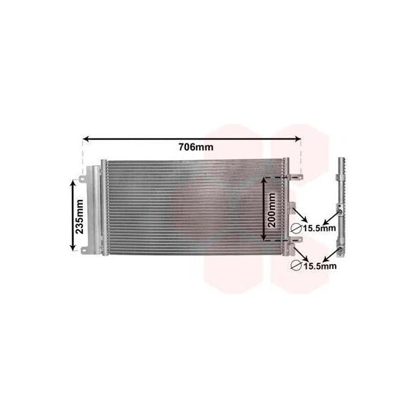 Van Wezel 17005342 - Oe 51758873 Condensatore Aria Condizionata Con Essiccatore Per Doblo-image