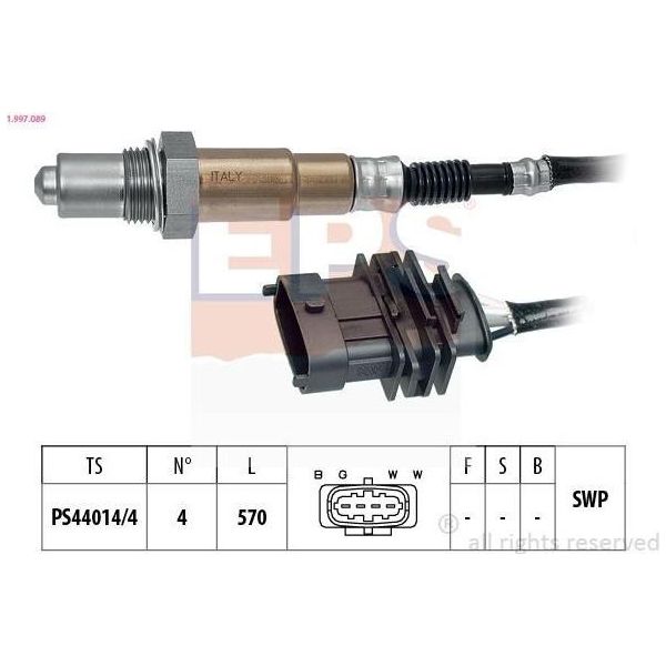 Sonda Lambda Eps Per Opel Corsa C Hatchback (X01) Sonda Planare Riscaldata 570 Mm 1.997.089-image