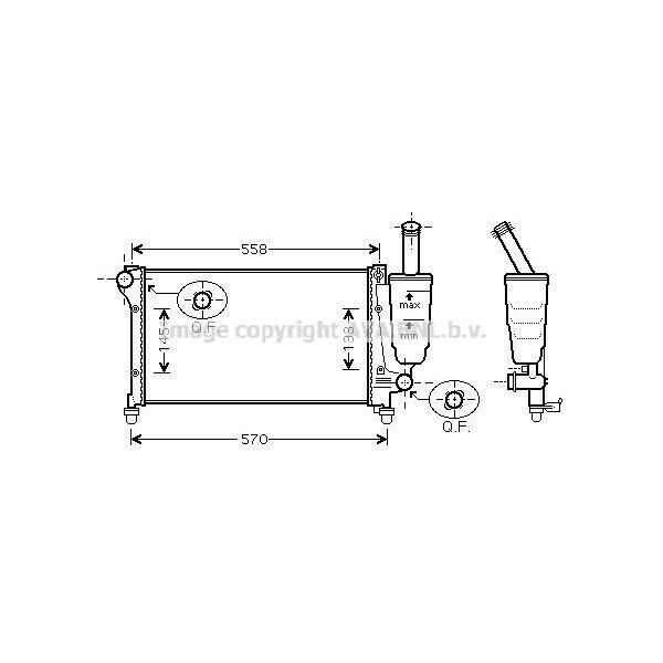 Prasco FT2291 - Radiatore Oe 46798741, Raffreddamento Motore Per Panda-image