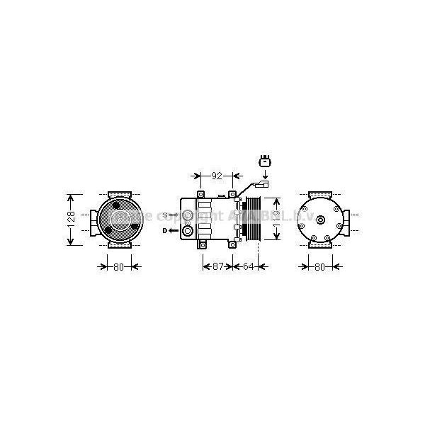 Prasco JEAK047 - Compressore Aria Condizionata Oe 55037205 Per Cherokee (Kj), Cherokee (Kk), Cherokee (Xj)-image