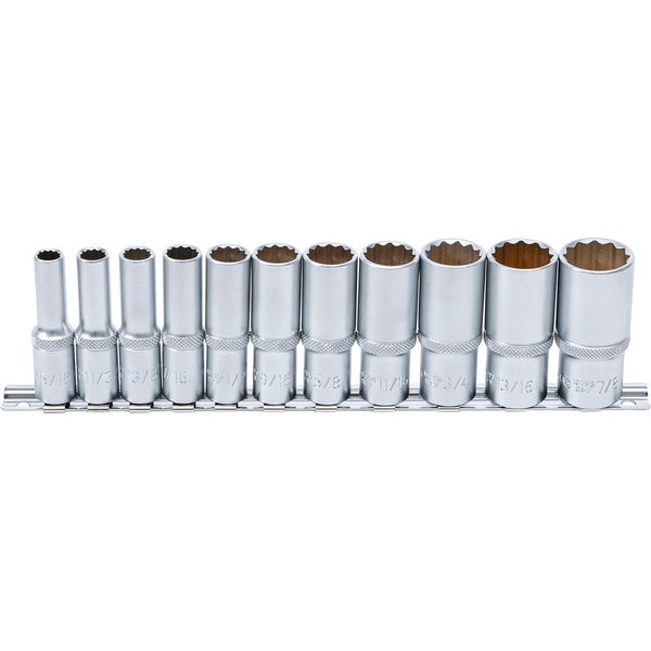 Bgs 6859 | Set Di Chiavi A Bussola A Squadra | 11 Pezzi | Azionamento A Bussola 10 Mm (3/8") | Misure In Pollici | Acciaio Cv"-image