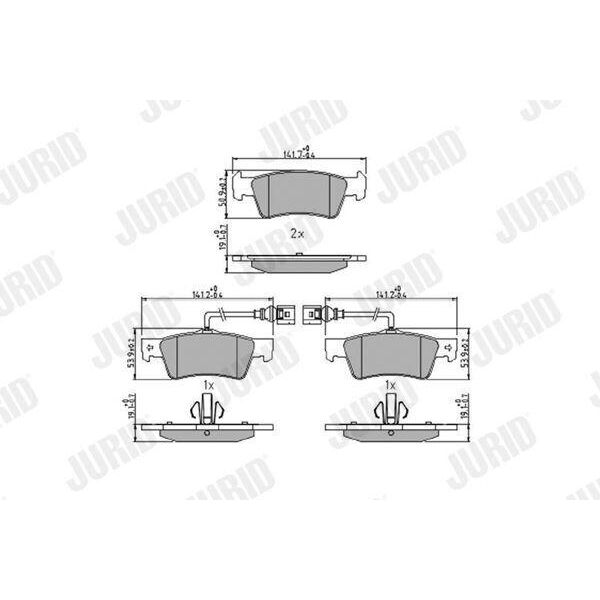 Set Di Pastiglie Freno Posteriori Jurid Per Vw Touareg (7LA, 7L6, 7L7) 573301J-image