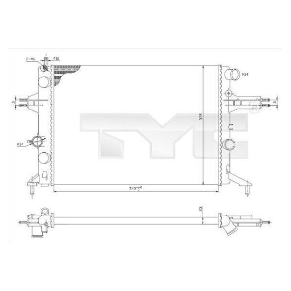 Tyc 725-0021 - Radiatore Oe 90570725, Raffreddamento Motore Per Zafira A, Astra G-image