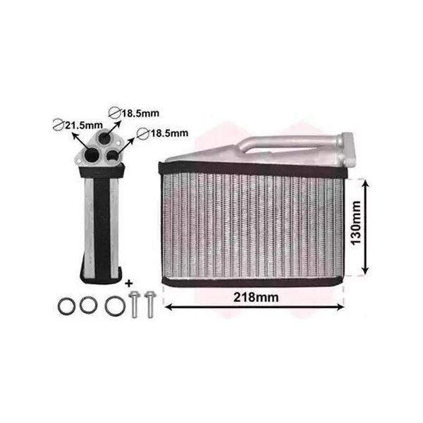 Van Wezel 06006541 Scambiatore Di Calore Riscaldamento Interno Radiatore Per Bmw 5 Berlina (E39) 5 Touring (E39) X5 (E53)-image