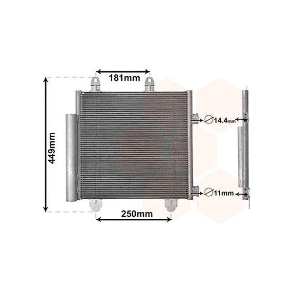 Van Wezel 09015701 Condensatore Climatizzatore Condensatore Climatizzatore Per Toyota Aygo (PAB4, KGB4) + Essiccatore-image