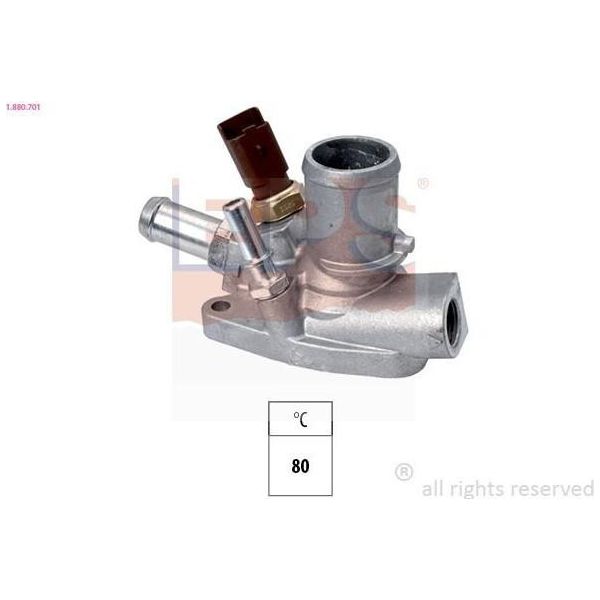 Termostato Eps Refrigerante 80 °C Per Opel Combo Furgone/Station Wagon (X12) Combo Combi / Tour (X12) Per Fiat Grande Punto (199) Doblo Furgone/Station Wagon (263) Linea-image