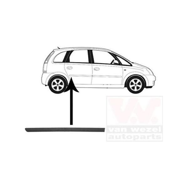 Van Wezel Modanatura Per Porta Posteriore Destra Modanatura Per Opel Meriva A (X03) 3781406-image