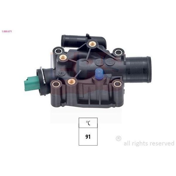 Eps Termostato Liquido Di Raffreddamento 91°C Adatto A Peugeot 206 Hatchback (2A/C) 207 (Wa, Wc) 206 Cc (2D) Partner Tepee 308 Sw Ii 307 Sw (3H)-image