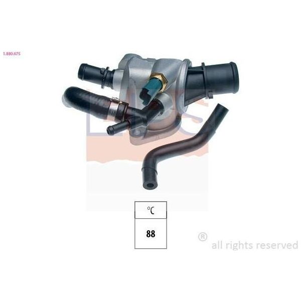Eps Termostato Liquido Di Raffreddamento 88°C Per Fiat Bravo Ii (198) Stilo (192) Stilo Multi Wagon (192) Stilo Box / Station Wagon (192) Per Alfa Romeo 147 (937)-image