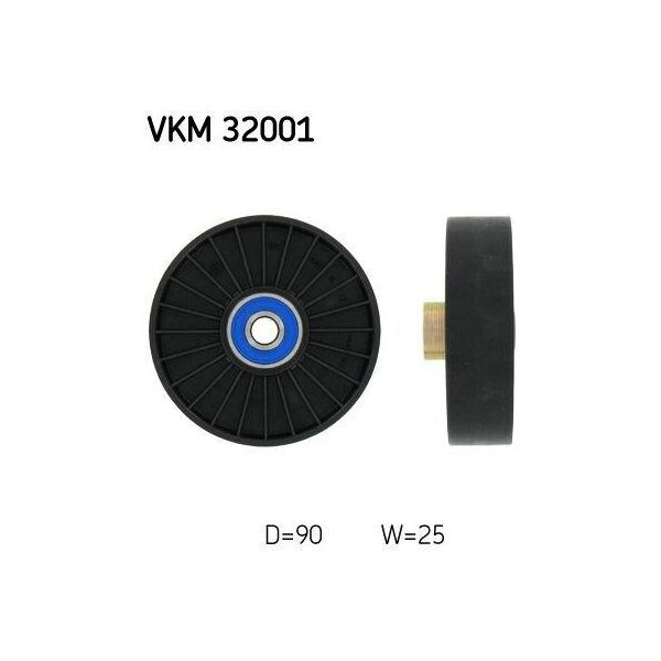 Skf Vkm 32001 Rullo Di Rinvio/Guida, Cinghia Trapezoidale Dentata Oe 60812515 Compatibile Con Marea, Alf. 155, Alf. 156, Alf. Gt, Alf. Gtv, Spider, Barchetta, Brava, Bravo, Coupé, Punto, Lanc Y, Alf. 145, Alf. 146, Alf. 147-image