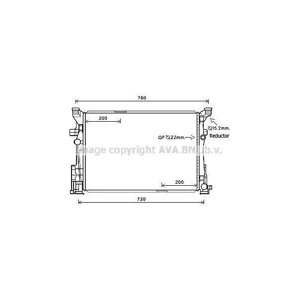 Prasco MS2652 - Radiatore Oe 2465001203, Raffreddamento Motore Per Classe A (W176), Classe B (W246), Cla (C117), Cla (X117), Classe Gla (X156)-image