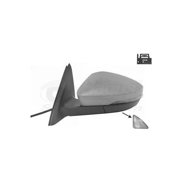 Van Wezel 7624817 Specchietto Esterno Specchietto Laterale Sinistro Per Skoda Octavia Iii Combi (5E5) Convesso Riscaldato Primerizzato-image