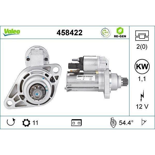 Valeo 458422 Motorino Di Avviamento 1,1 Kw Per Vw Golf Vii Hatchback (5G1, BQ1, BE1, BE2) 12 V-image