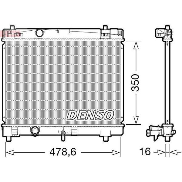 Denso DRM50103 - Oe 164000Q040 Radiatore, Raffreddamento Motore Per Yaris (P13), Yaris (P9)-image
