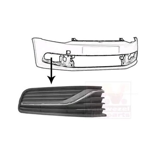 Van Wezel Griglia Di Ventilazione Griglia Paraurti Per Vw Polo Hatchback (6R1, 6C1) Cromo-image