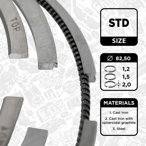 Et Engineteam R1010300 Set Di Fasce Elastiche Fasce Elastiche Per Vw Golf V Hatchback (1K1) Golf Vi (5K1) Passat Variant (3C5) Tiguan (5N) Passat Variant (365)-image