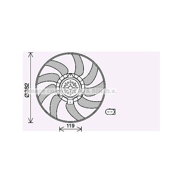 Prasco AI7519 - Ventola Radiatore Oe 8K0959455G Per A5 (8T), A4 (8K), A5 (8F), A6 (4G), Q5 (8R), A7 (4G), Macan (95B), Exeo (3R)-image