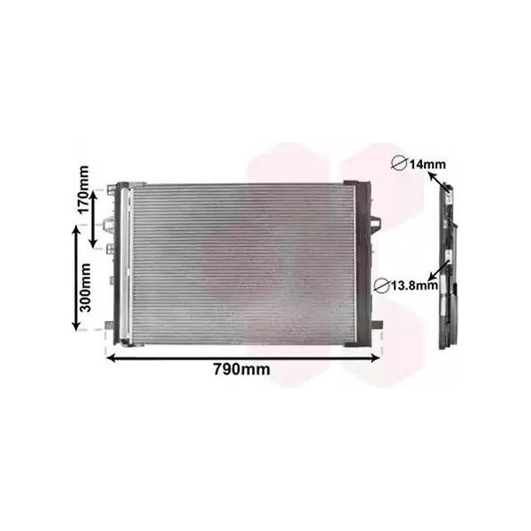 Van Wezel 30015701 - Oe 2465000054 Condensatore Aria Condizionata Con Essiccatore Per Classe A (W176), Classe B (W246), Cla (C117), Cla (X117), Classe Gla (X156)-image