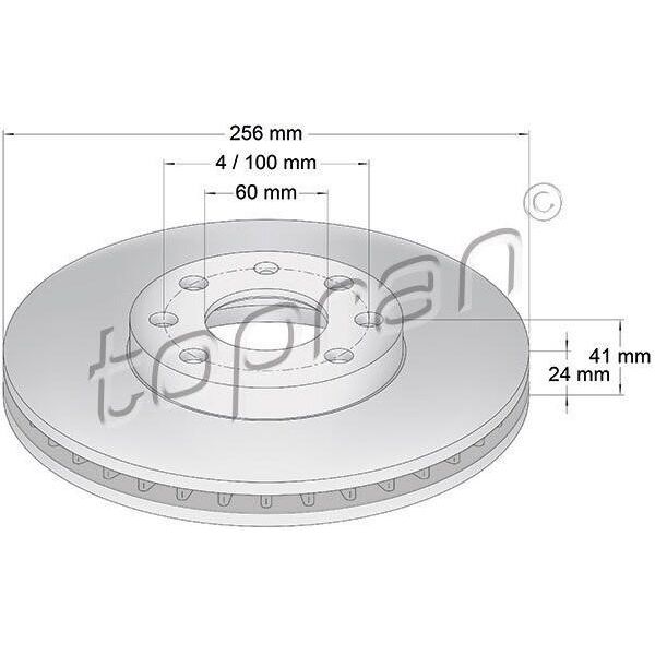 Topran 205 523 - Oe 05 69 059 Disco Freno, Asse Anteriore Per Astra G-image