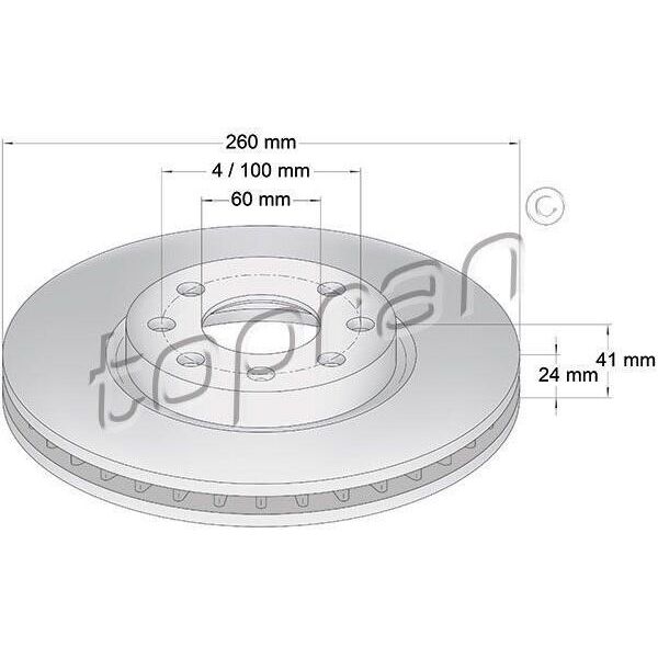 Topran 206 120 - Oe 5 69 000 Disco Freno, Asse Anteriore Per Combo, Combo Tour, Corsa C (X01), Meriva (X03), Tigra Twintop (X04)-image