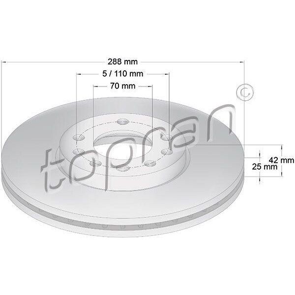 Topran 205 521 - Oe 05 69 056 Disco Freno, Asse Anteriore Per Vectra B (J96)-image