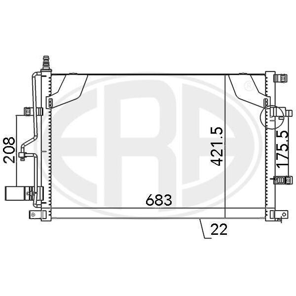 Era 667124 - Condensatore Aria Condizionata Oe 30676602 Per XC70 (295), V70 Ii (285), S80 I (184), S60 I (384)-image