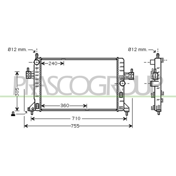 Prasco OP030R006 - Radiatore Oe 1300332, Raffreddamento Motore Per Combo, Combo Tour, Corsa C (X01)-image