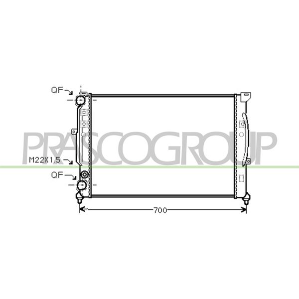 Prasco AD017R011 - Oe 4B0121251G Radiatore, Raffreddamento Motore Per A4 (8D), A6 (4B), Superb I (3U), Passat (3B)-image