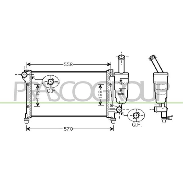 Prasco FT122R006 - Radiatore Oe 46798741, Raffreddamento Motore Per Panda-image