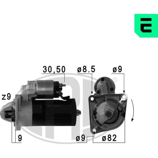 Era 220720A Motorino Di Avviamento 2,2 Kw Per Fiat Grande Punto (199) 12 V-image
