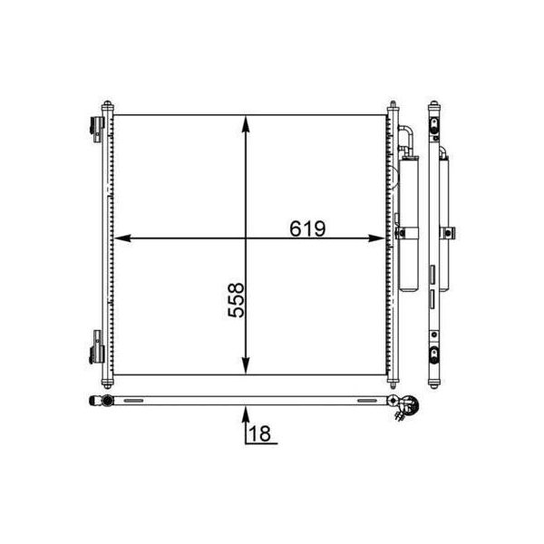 Mahle Ac 37 000S - Condensatore Aria Condizionata Oe LR035791 Con Essiccatore Per Defender (L663), Range Rover Iv (L405), Range Rover Sport (L494)-image