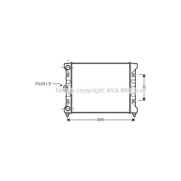 Prasco VN2028 - Oe 6N0121253 Radiatore, Raffreddamento Motore Per Golf Iii (1H), Vento (1H)-image