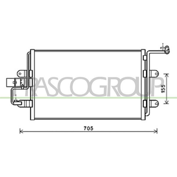 Prasco AD016C003 - Condensatore Aria Condizionata Oe 1J0820411B Per A3 (8L), Tt (8N), Leon (1M1), Toledo Ii (1M2), Octavia I (1U), Bora (1J), Golf Iv (1J), New Beetle-image