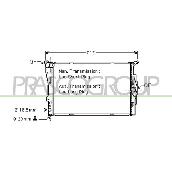 Prasco BM024R002 - Radiatore Oe 17117521048, Raffreddamento Motore Per Serie 1 (E81), Serie 1 (E87), Serie 1 (E88), Serie 1 (E82), Serie 3 (E90), Serie 3 (E93), Serie 3 (E92), Serie 3 (E91), X1 (E84)-image