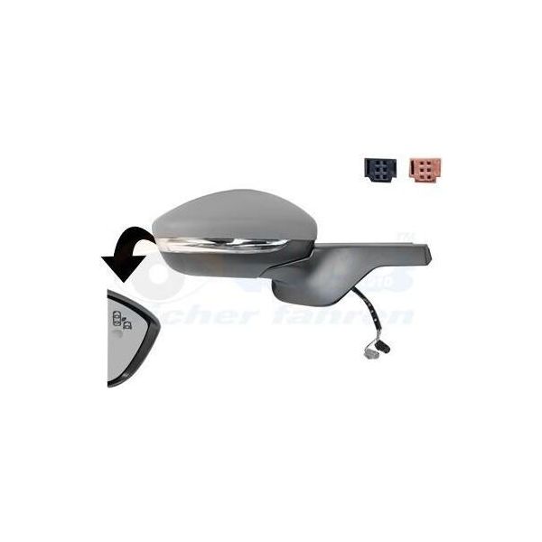 Van Wezel 0937826 Specchietto Esterno Specchietto Laterale Destro Per CitroËN C3 Iii (Sx) Convesso Riscaldato Primerizzato-image
