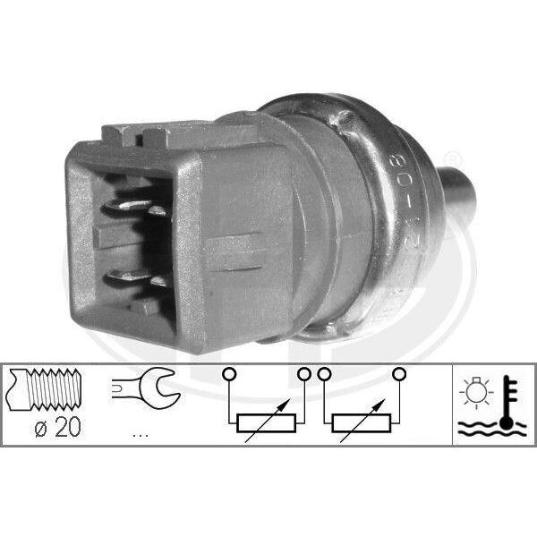 Era 330497 Sensore Temperatura Liquido Di Raffreddamento Oe 059919501 Compatibile Con A3 8L, A4 8D, A4 8E, A6 4A, A6 4B, A8 4D, Tt, Alhambra, Arosa, Cordoba, Ibiza, Toledo, Fabia, Octavia, Bora, Caddy, Golf Iv, Golf V, Lupo, Multivan V, New Beetle, Passat 3B, Polo 6N, Polo 9N, Polo 6V, Sharan, Transporter V-image
