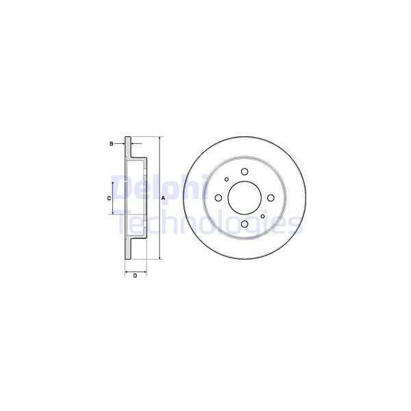 2X Disco Freno Posteriore Delphi Per Mitsubishi Carisma (Da_) Colt Iv (Ca_A)-image