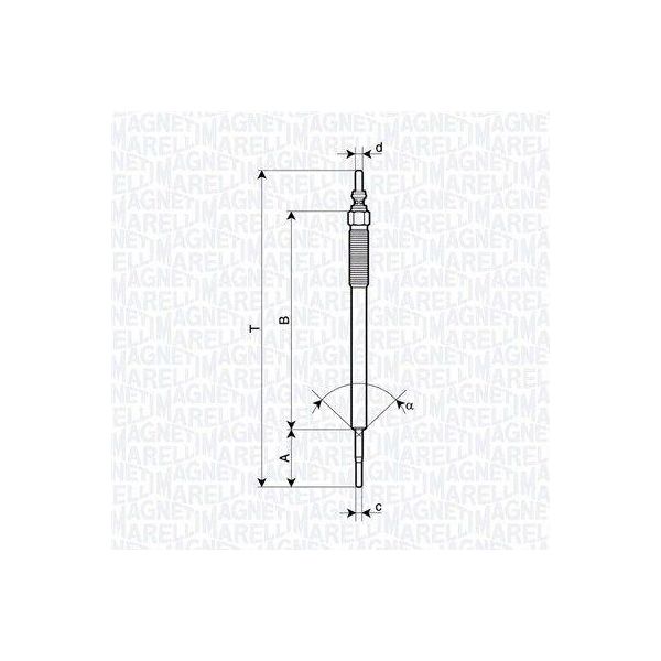 Magneti Marelli 062900131304 Candela Di Preriscaldamento Diesel Per Mitsubishi L 200 / Triton Pickup (Kat, Kbt)-image