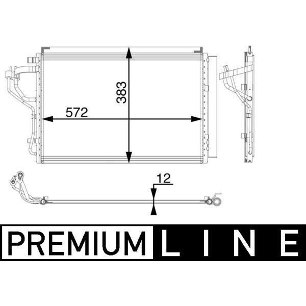 Mahle Ac 55 000P - Oe 97606 A6001 Condensatore Aria Condizionata Con Essiccatore Per I30 (Gd), I30 (Pd), Ceed (Jd), Cerato (Yd), Pro Ceed (Jd)-image