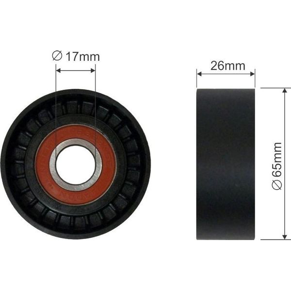 Fast FT44539 Puleggia Tenditore Cinghia A V 65Mm Per Opel Corsa D Hatchback (S07) Corsa C Hatchback (X01) Astra J Sports Tourer (P10) Meriva A (X03)-image