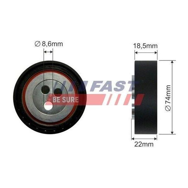 Fast FT44587 Spannrolle Keilrippenriemen 74Mm FüR Fiat Ducato Kastenwagen (250, 290) Ducato Bus (250, 290) Ducato Pritsche / Fahrgestell (250, 290)-image